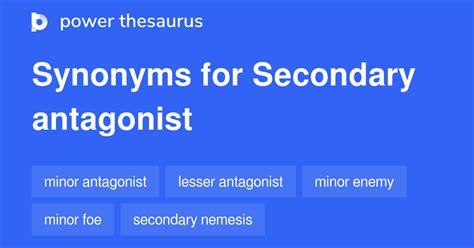 minor antagonist|minor antagonist synonym.